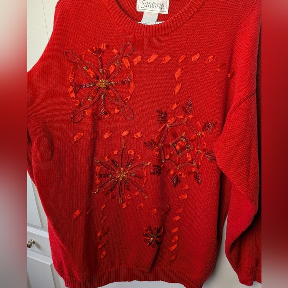 VINTAGE Santoria Grand Ma Christmas Sweater Size M Made In Hong Kong - Picture 3 of 9